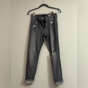 Banana republic straight leg midrise ripped grey jeans